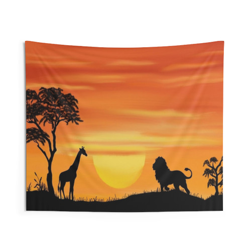 Safari Sunset Tapestry Wall Art