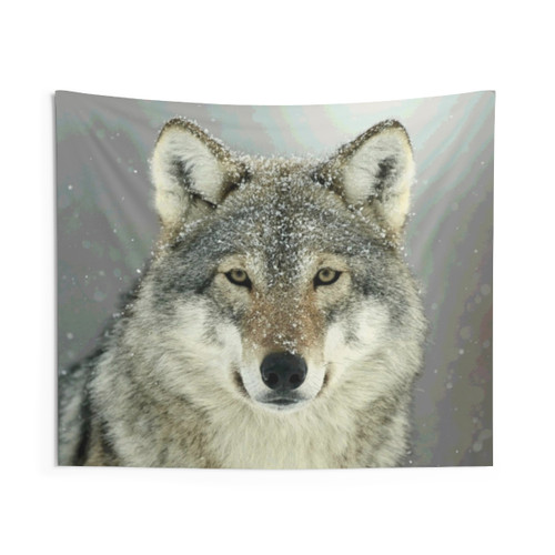 Grey Wolf Tapestry - Majestic Native American Wildlife Wall Art