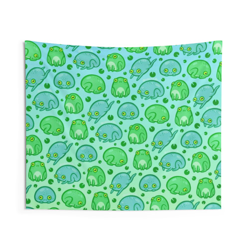 Friendly Frogs Tapestry - Cute Amphibian Wall Art
