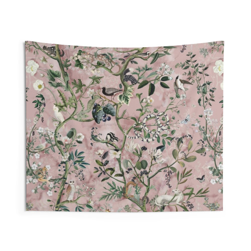 Wild Future Pink Tapestry featuring enchanting nature and wildlife