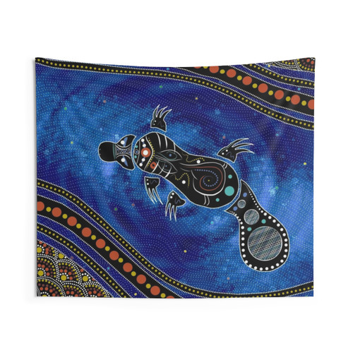 Icy Mornings Tapestry - Aboriginal Australian Platypus Wall Art