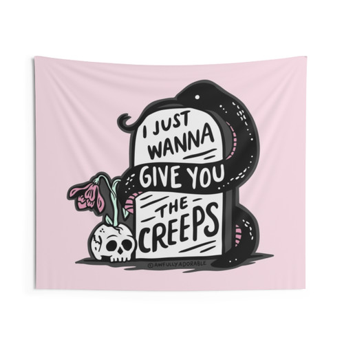 Creepy snake and grave tapestry design