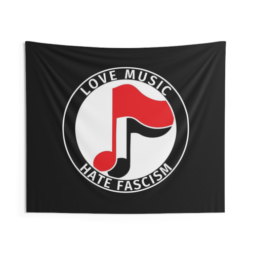 Antifa Logo Tapestry - Love Music, Hate Fascism