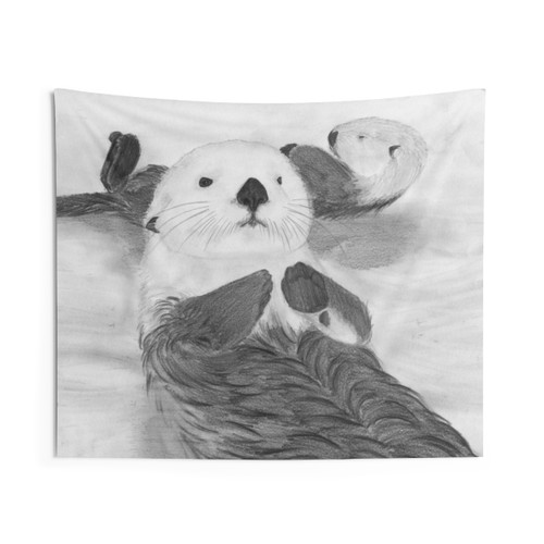 Sea Otters Tapestry Wall Hanging