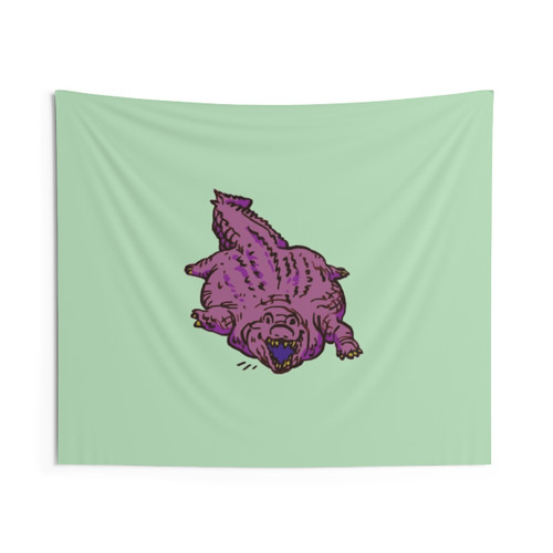 Cute Crocodile Meme Tapestry - Relaxing Chillaxing Animal Decor