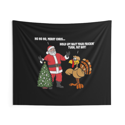 Funny Thanksgiving vs Christmas Tapestry