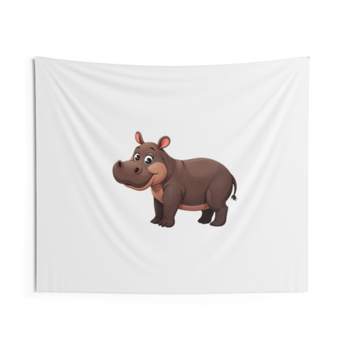 Baby Hippo Moo Deng Tapestry - Cute Moo Deng Wall Decor