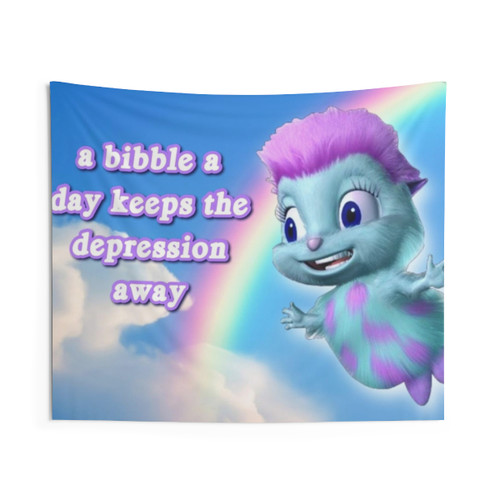 Bibble Happiness Funny Meme Tapestry