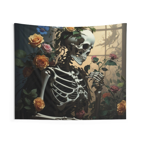 Floral Vanitas Fusion Tapestry featuring Verdant Mortality digital art