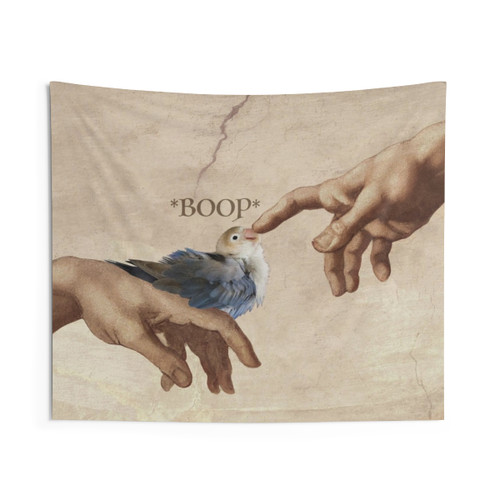 Lovebird Tapestry - Funny Jester Design with God and Bird