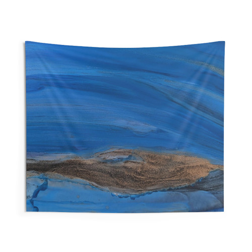 Blue Hues 2 Fluid Art Tapestry