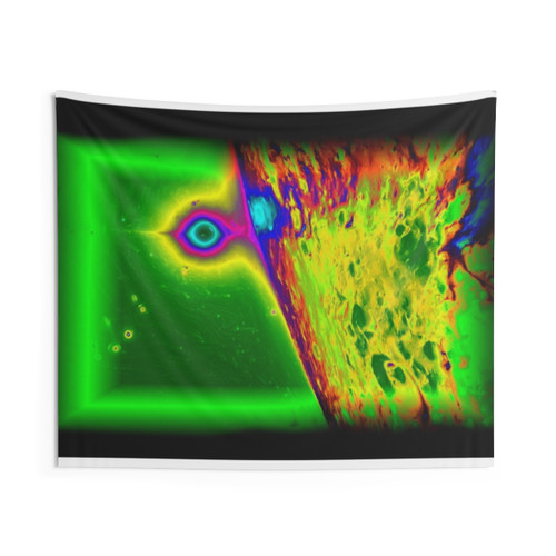 Black Star Dream Space Galaxy Funky Neon Psycho Tapestry Wall Hanging