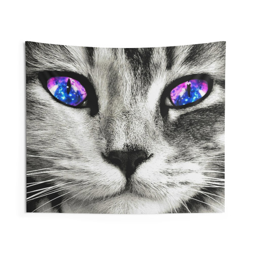 Galaxy Cat Eyes Tapestry Wall Hanging