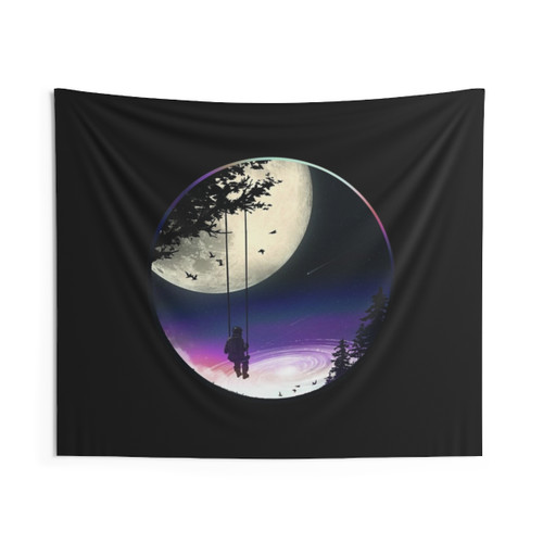 Moon Gazer Tapestry with Celestial Imagery