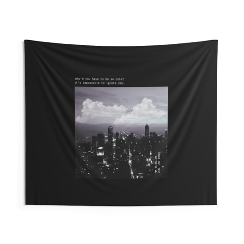 NYC Skyline Clouds Tapestry