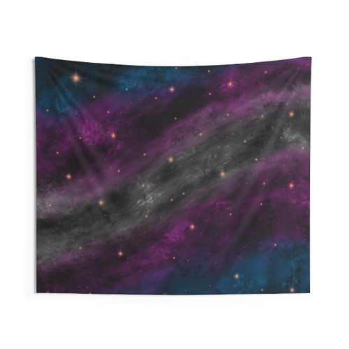 Trans Nebula Space Tapestry featuring a colorful galaxy and pride flag design