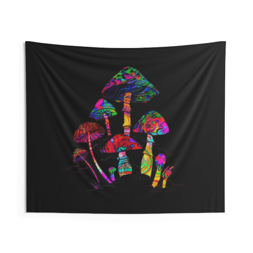 Colorful Psychedelic Mushroom Tapestry