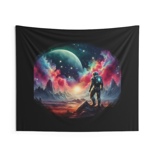 Cosmic Landscape Astronaut Tapestry