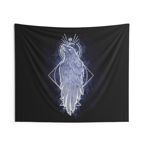 Galaxy Raven Tapestry - Mystic Space Wall Art