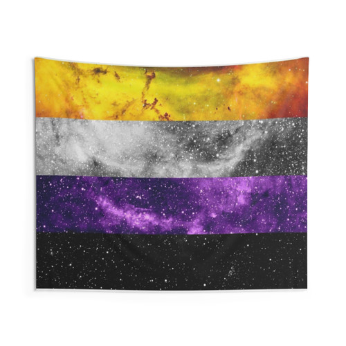 Nonbinary Galaxy Tapestry - Vibrant Pride Wall Hanging