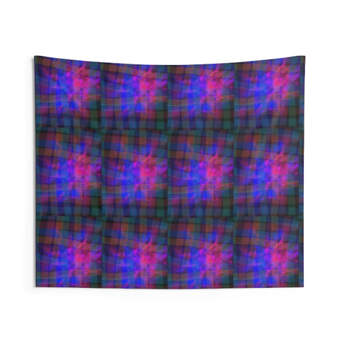 Colorful Flannel Tapestry with Irregular Psychedelic Design