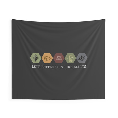 Settlers of Catan Tapestry Featuring Game Pieces