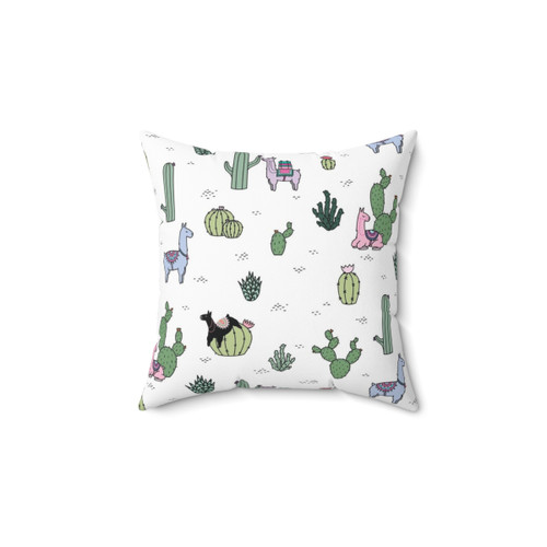 Cacti Llama Patterned Decorative Pillow