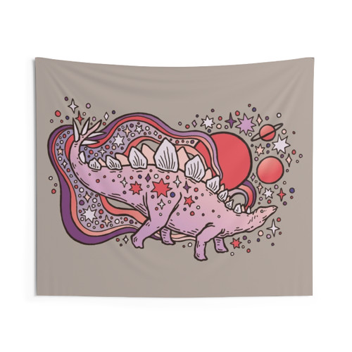 Cosmic Dinosaur Stegosaurus Tapestry Wall Art