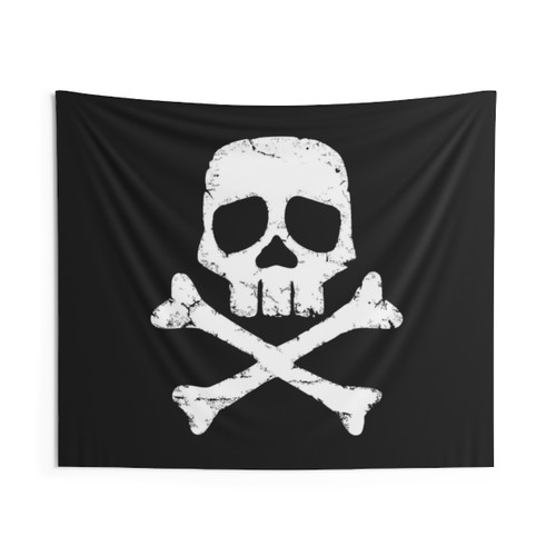 Captain Harlock's Jolly Roger Tapestry featuring the iconic pirate flag