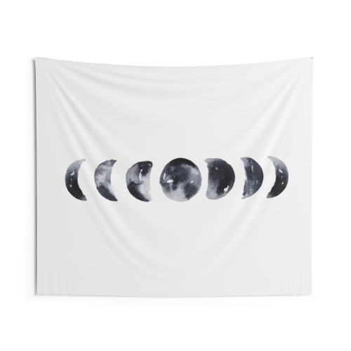 Phases of the Moon Watercolor Tapestry