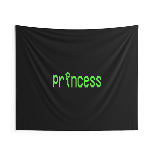 Y2K Retro Video Game Princess Text Tapestry