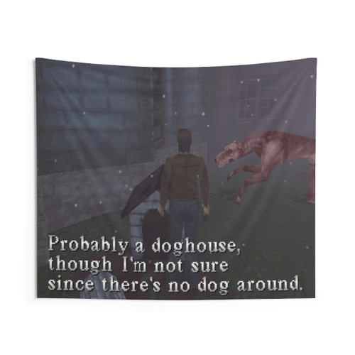 Silent Hill Tapestry featuring Harry Mason Doghouse Meme