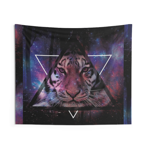 Mystical Wood Tiger Galaxy Tapestry