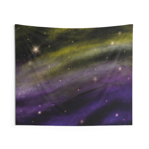 Gender-Neutral Nebula Tapestry featuring a colorful cosmic design