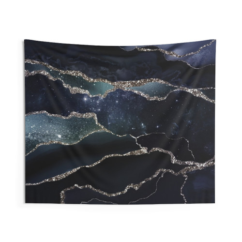 Glamour Night Black Milky Way Galaxy Tapestry