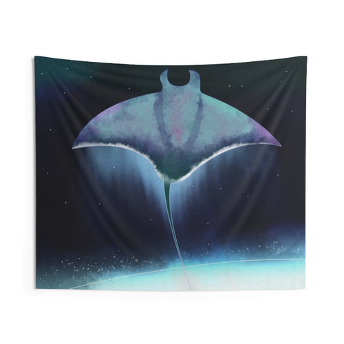 Stingray Skies Tapestry - Ethereal Space Fantasy Wall Art