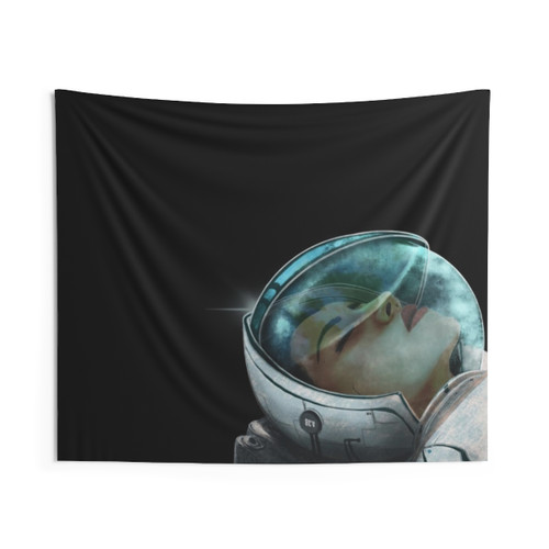 Astronaut Girl Floating in Space Tapestry