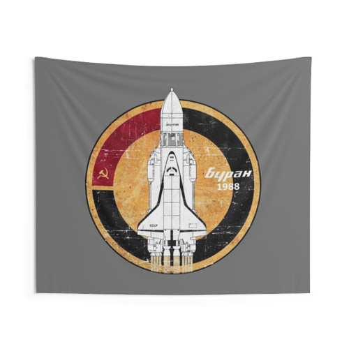 Buran Russian Rocket and Spaceplane Tapestry