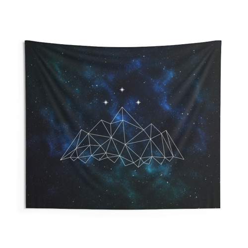 Night Court Geometric Mountain & Stars Tapestry