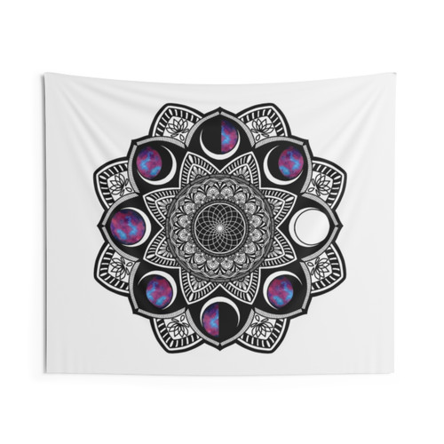Moon Phases Mandala Tapestry