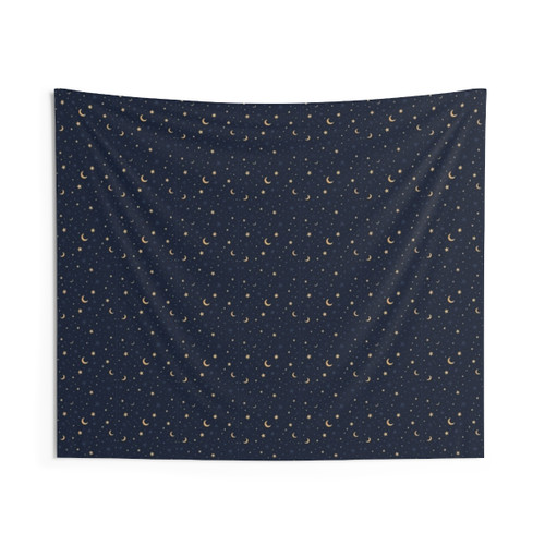 Cosmic Stars and Moons Art Tapestry