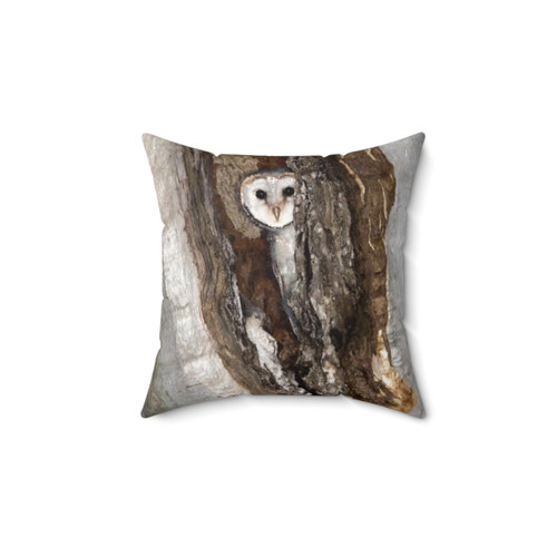 Barn Owl Peekaboo Decorative Pillow