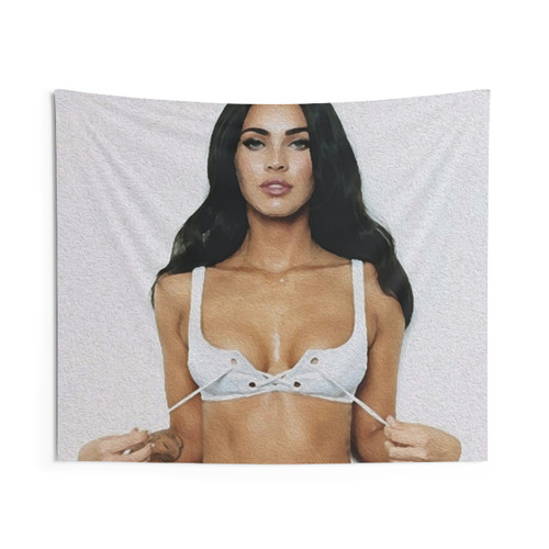 Megan Fox Oil Paint Art Tapestry