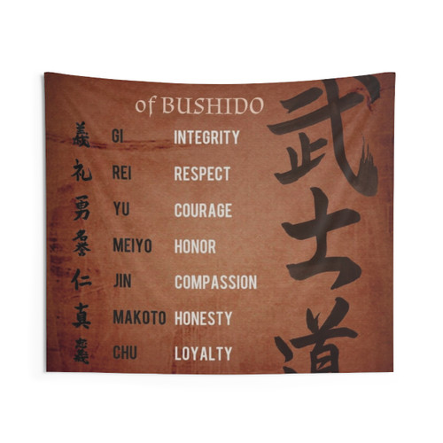Bushido Seven Virtues Japanese Tapestry