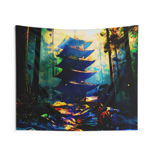 Tsushima Shrine Tapestry - Ghost of Tsushima Samurai Art