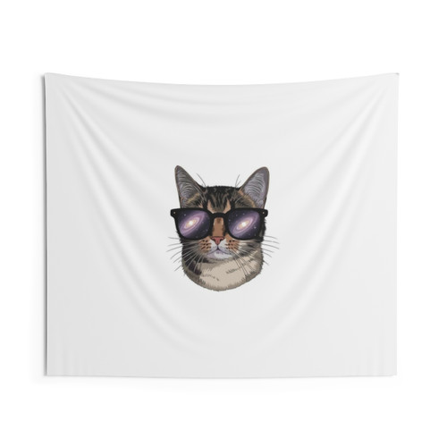Galaxy Glasses Cat Tapestry