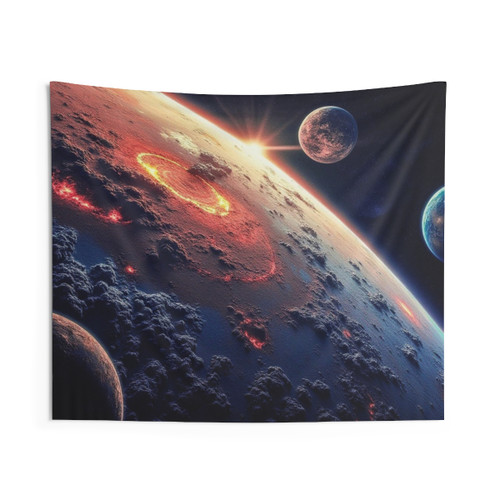 Space Art Cosmic Collision Tapestry