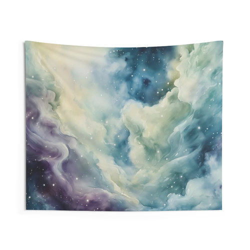Cosmic Expanse Watercolor Celestial Abstract Art Tapestry