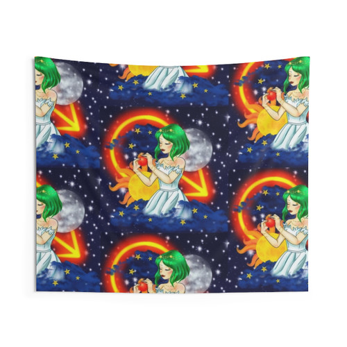 Celestial Galaxy Woman Tapestry