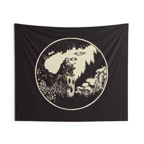 Vintage AD&D Wizard Tapestry Wall Hanging